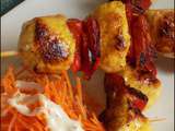 Brochettes de poulet au curry