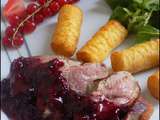 Magrets de canard, sauce aux fruits rouges