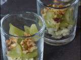 Verrine gorgonzola raisins