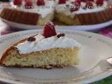 Gâteau renversé,crème de mascarpone,framboises