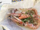 Langoustines en papillotes