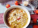 Minestrone d’été aux courgettes et aux tomates cerises