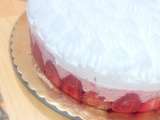 Gateau à la mousse de fraises à l'agar agar/ mi-fraisier mi charlotte