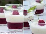 Verrine de jus de fruits rouges, verveine citronnée, et crème de mascarpone