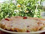 Clafoutis salé au chèvre frais et tomates cerises