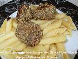 Boulettes au pesto basilic sur un lit de Pipe Rigate