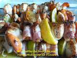 Brochettes de fruits de mer