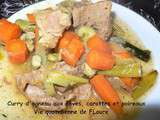 Curry d'agneau aux fèves, carottes et poireaux