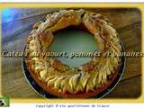 Gâteau au yaourt, pommes et bananes