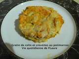 Gratin de colin et crevettes au potimarron