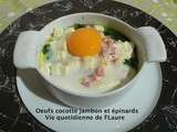 Oeufs cocotte jambon et épinards