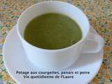 Potage aux courgettes, panais et poire