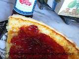 Tarte au fromage blanc et à la confiture framboises et grenades