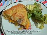 Tourte champignon, jambon et mimolette