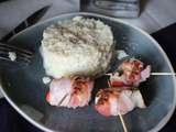 Coquilles Saint-Jacques au lard et risotto de chou-fleur