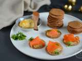 Blinis express à la farine de châtaigne, beurre à l’orange et truite fumée