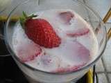 Verrine de fraises au lait d’amande