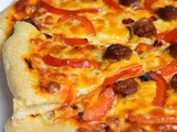 Pizza merguez poivron cheddar