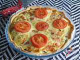 Quiche aux poireaux, tomate et saumon