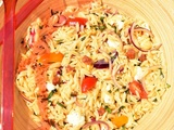 Salade d’orzo au chorizo et mozzarella