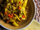 Tajine de poulet aux légumes et crêpes mille trous