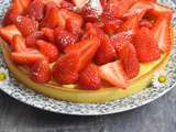 Tarte aux fraises, crèmes amande et pâtissière