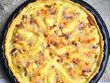 Tarte aux pommes de terre, lardons, reblochon