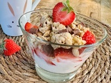 Verrine crunchy fraise chocolat