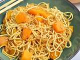 Wok de butternut au gingembre et sauce soja-citron vert