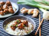 Boulettes de porc, sauce teriyaki