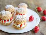 Choux craquelin à la chantilly mascarpone et aux fraises