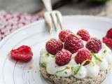 Tartelettes Citron vert, framboises et pavot