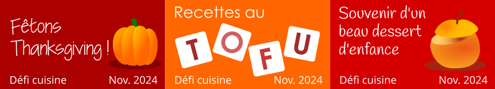 Recettes de Defis Cuisine Novembre 2024